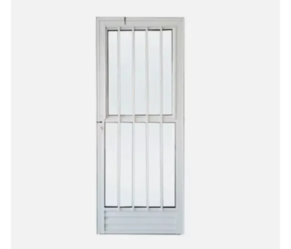 Porta de alumínio palito branco com vidro