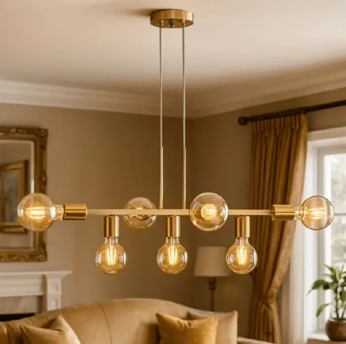Luminária pendente de 7 lâmpadas. (10 Lâmpadas INCLUSAS)