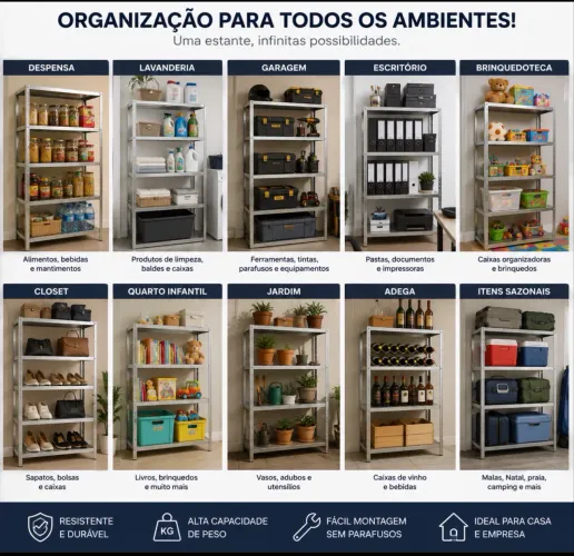 Prateleira organizadora em aço 