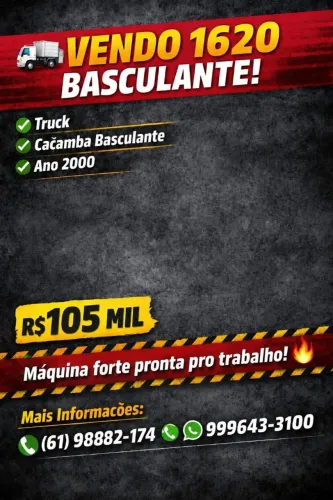 Vendo caminhão 1620 BASCULANTE ANO 2000
