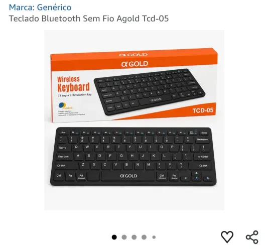 Teclado Bluetooth Sem Fio Agold Tcd-05<br>