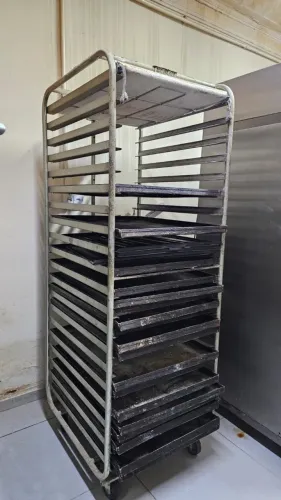 Carrinho esqueleto de assadeira inox