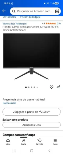 Monitor Gamer Redragon Ombra 32" QHD IPS 165Hz - GMQ3222SUC
