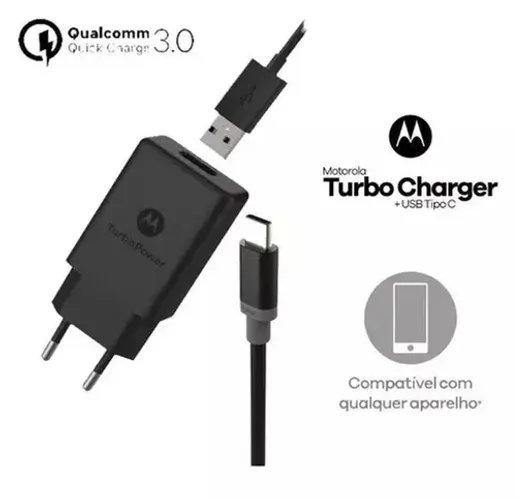 Carregador Motorola Original Turbo Power 20w Tipo C 1 Ano Garantia Nf