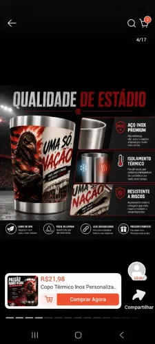 COPO TERMICO DO FLAMENGO.