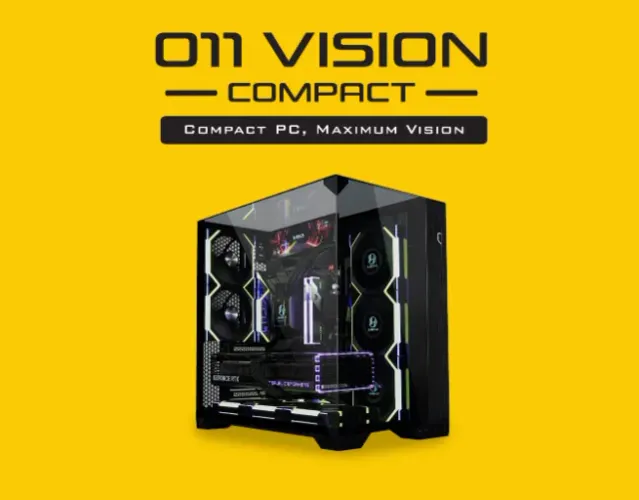 Gabinete Lian Li Vision Compact Preto com tampo vidro superior INCLUSO
