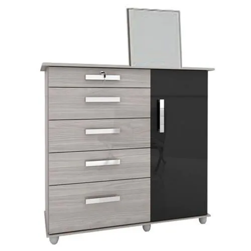 Comoda Savana New Carvalho Gloss Preto Frete Grátis