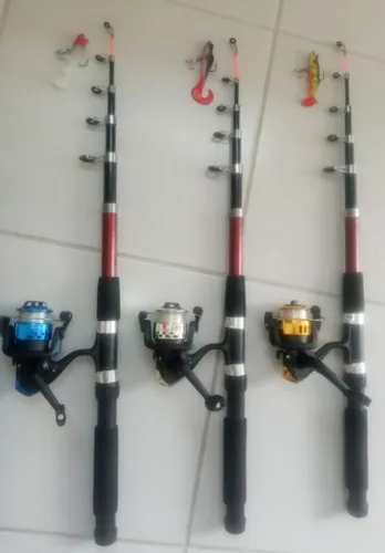 Vara De Pesca Com Molinete Isca Telescópica KNIGHT 1.80mts 4kg