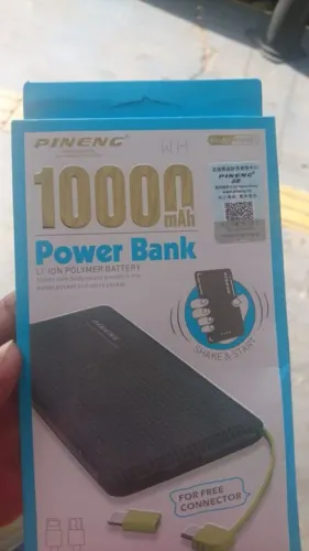 Carregador portátil pineng 5v 1.2A de 10.000 mAh com adaptador para iPhone 5, 6 e 7