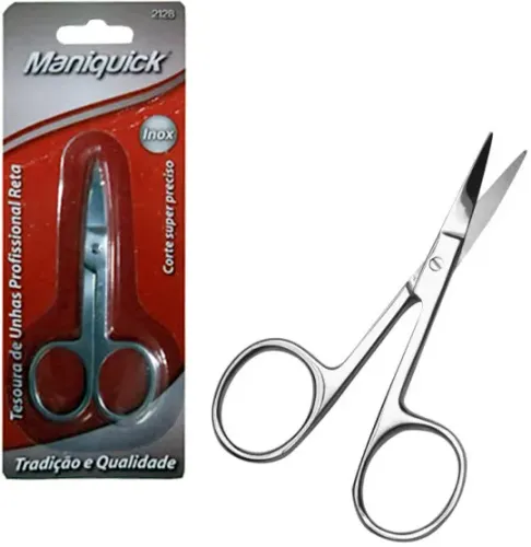 Inox Tesoura De Unha Reta Profissional M-035 2128 Maniquick