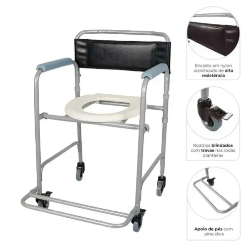 Cadeira de rodas banho para Higiene D30 Dellamed - nova lacrada