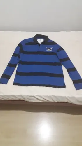 Camisa polo manga longa listrada 100% algodão da Gajang Co seminova