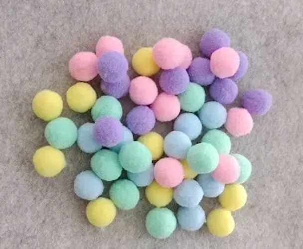 Pompom solto 20mm artesanato, MIX de cores, pacote com 50 unidades