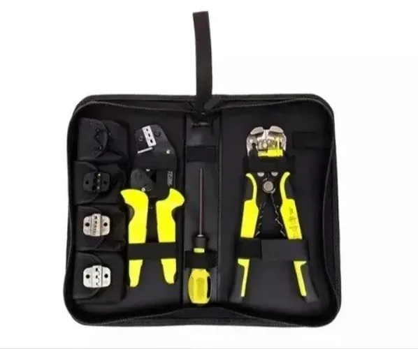 Kit Alicate de Crimpagem 4 Matrizes + Alicate Descascador - Novo