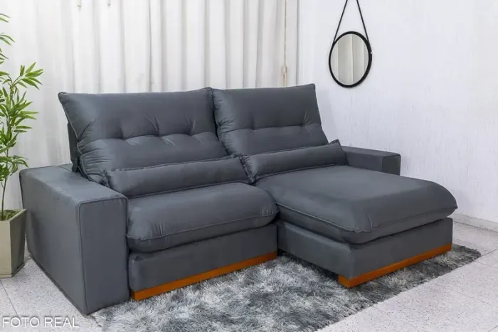 Sofá Retrátil Reclinável rf814 D33 e Molas Ensacadas 2,30m