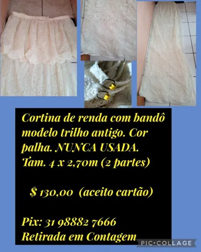 Cortina de renda com bandô 