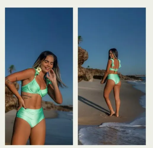 Biquíni verde hotpant