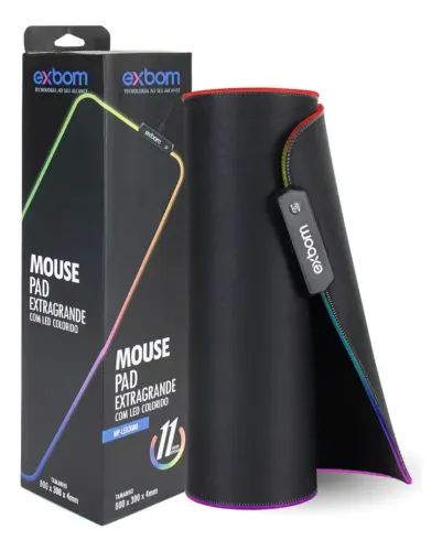 Mouse Pad Gamer Com Led Colorido Extra Grande