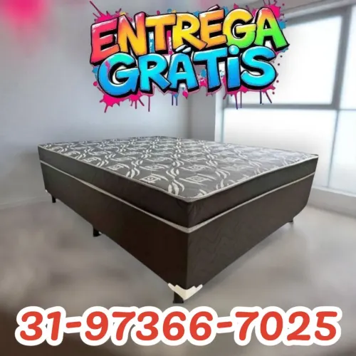 SUPER PROMOÇÃO / CAMA BOX CASAL D33 6CM DE ESPUMA DIRETO DA FÁBRICA