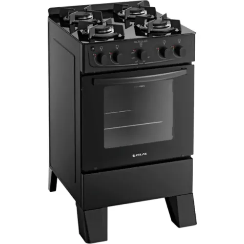 Fogão Atlas Milão Glass 4 Bocas Preto 220v