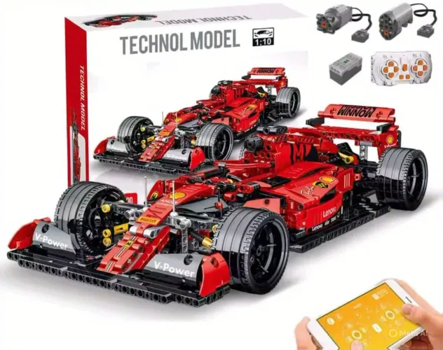 BLOCOS DE MONTAR CARRO DE FÓRMULA 1 TECHNOLMODEL 1200 PEÇAS +MOTORIZAÇÃO E CONTROLE REMOTO
