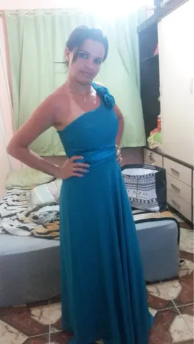 Vestido Longo Azul  e Rosa Elegante de festa !!