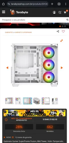 Gabinete SuperFrame Fusion com 4 fans (novo, aceito oferta)