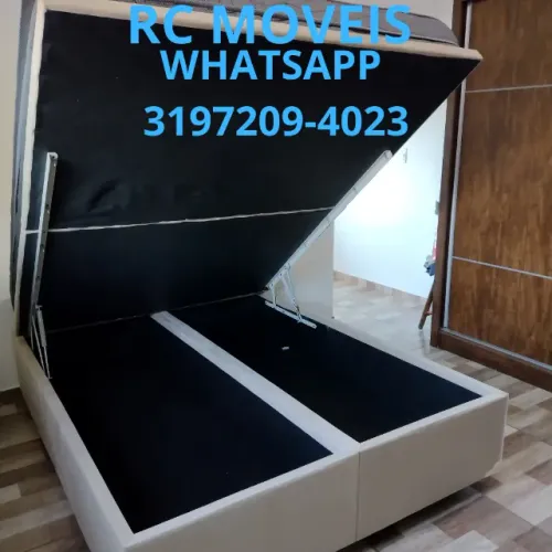 Cama Box Baú Casal 1.38x1.88 Bipartido Blindado com Amortecimento Pneumático