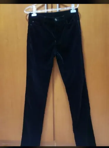 Calça de veludo preta Emporio Armani