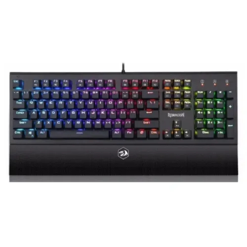 Teclado Mecânico Redragon Dark Aryaman Black RGB Switch Blue - WZetta
