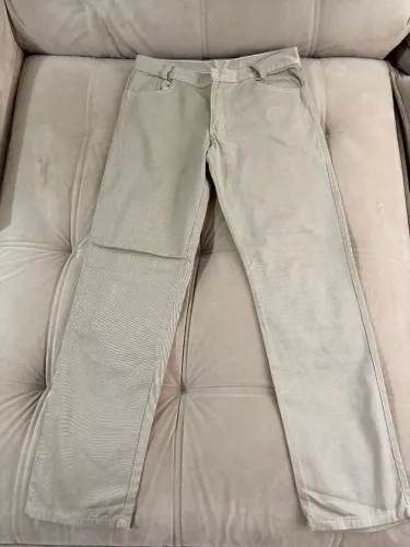 Calça sarja jeans masculina bege