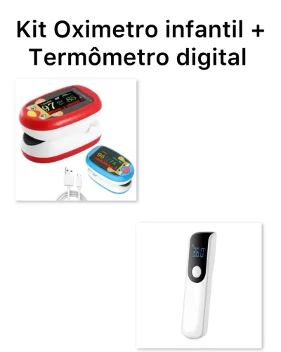 Oxímetro Infantil + Termômetro Digital - Novo