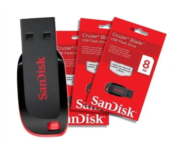 Pen Drive Sandisk Cruzer Blade 8GB Novo Lacrado 