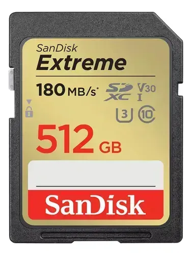 Cartão Sdxc Sandisk Extreme 512gb - 180mb/s