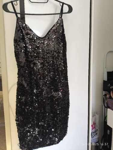 Vestido de Sequined Preto