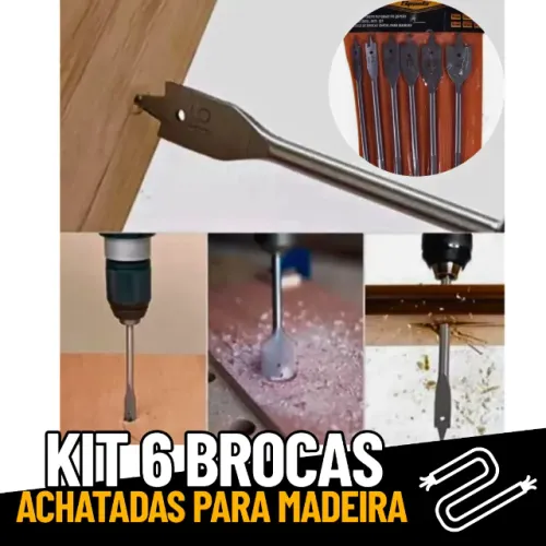 Brocas Chatas Para Madeira Jogo Com 06 Peças _ FE38