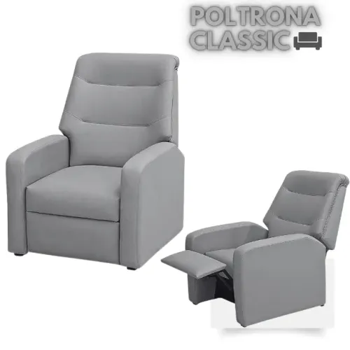 Poltrona Reclinável MX Classic 1 Estagio Linho Cinza Frete Grátis - Até 12x