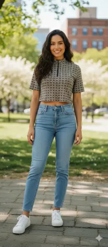 Blusa cropped feminina com zíper Tam P Marfinno Renner