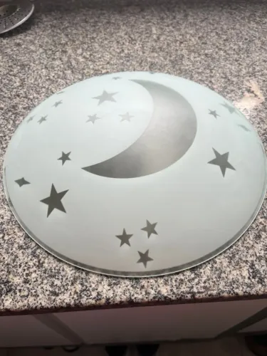 Lustre Plafon Lua Redondo 30cm 2xe27 Vidro Branco
