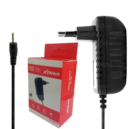 Fonte de Alimentação 9V 3A Plug 2.5mm X 0.7mm Xtrad P/ Roteador Dvd Portátil Pino Fino 