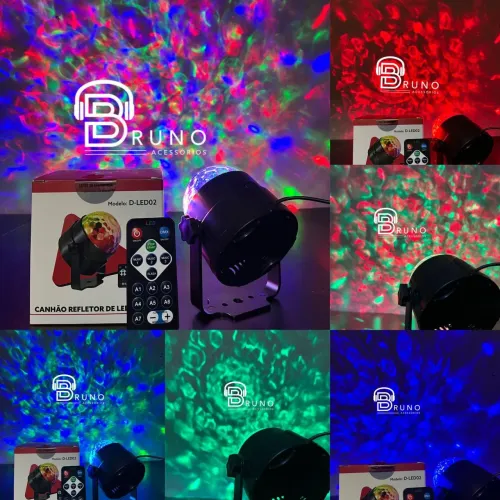 Globo de Luzes Coloridas Giratória Iluminação para Festa Decoração RGB e Balada