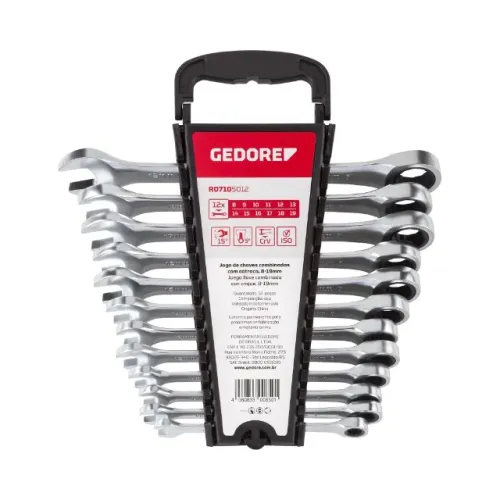 JOGO CHAVE COMBINADA 8 A 19MM C/ CATRACA 5PCS R-3300849 GEDORE RED