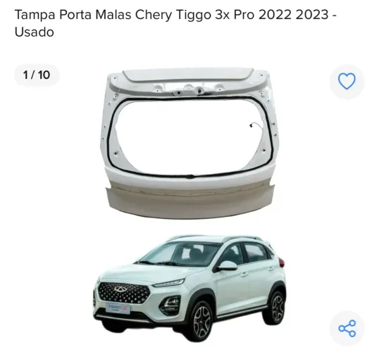 Tampa Porta Malas Chery Tiggo 3x Pro 2022
