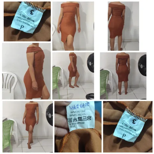 Lindo Vestido City Blue Cor Terracota - Tamanho P