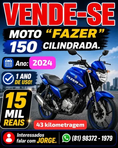 VENDO MOTO " FAZER" 2024