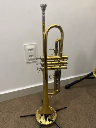 Trompete Eagle Tr504 L Laqueado Tr 504 + Estojo. 3 meses de uso sem nenhuma marca de us