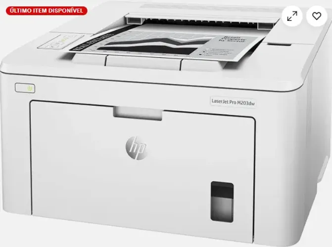 Impressora NOVA LaserJet Pro M203dw na caixa
