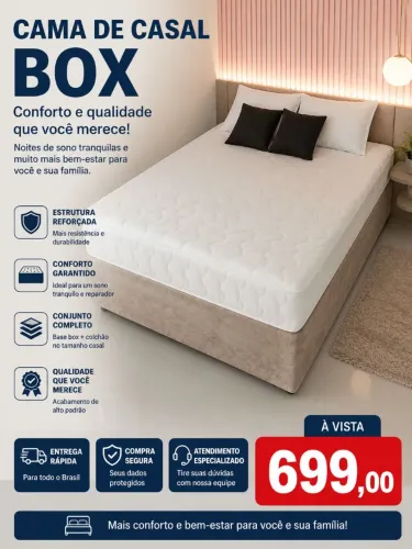Cama casal box reforçada só 699