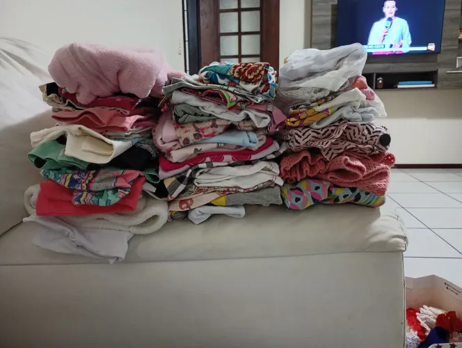 Lote infantil do RN ao tamanho 1/2 tem 106 peças + calçados