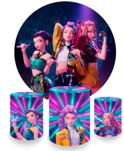Kit de capa para painel e cilindros do tema: Guerreiras do K - Pop 
